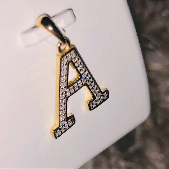 10k Gold Real Diamond Initial charm All Letter Not plated NOT CZ FREE APPRAISAL - Picture 6 of 10